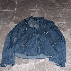 express denim shirt with stars